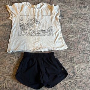 Athleta Cream and Black Kids Matching Set